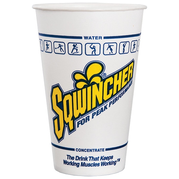 Sqwincher Disposable Cold Cup 12 oz. White, Paper, Pk100 - 158200101