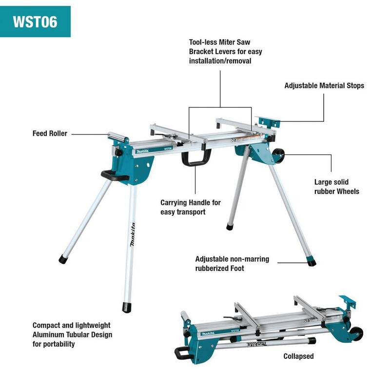 Soporte para sierra ingletadora plegable compacta - WST06 de Makita
