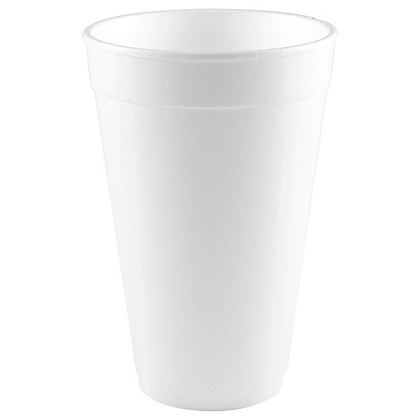 Zoro Select Disposable Cold/Hot Cup 16 oz. White, Foam, Pk500 - C1618