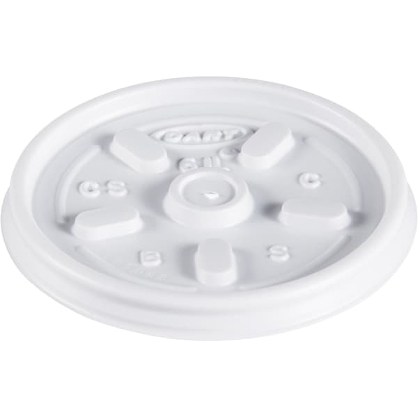 Dart Lid for 2 to 6 oz. Hot Cup, Flat, Vented, White, Pk1000 - 6JL
