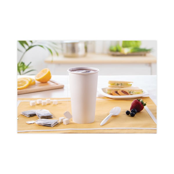 Dart Single-Sided Poly Paper Hot Cups, 20 oz, White, PK600 - 420W-2050