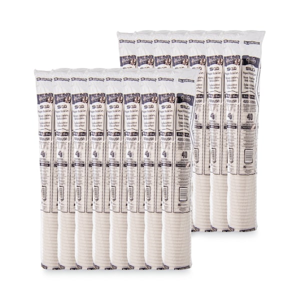 Dart Single-Sided Poly Paper Hot Cups, 20 oz, White, PK600 - 420W-2050
