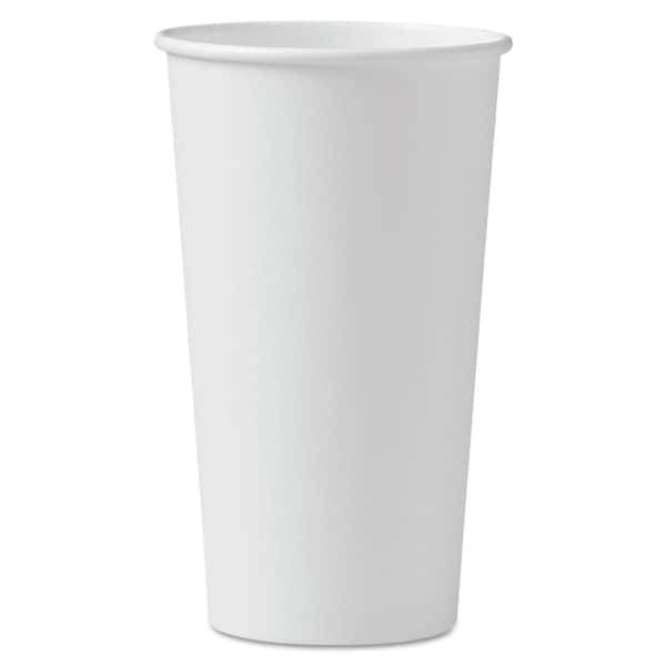 Dart Single-Sided Poly Paper Hot Cups, 20 oz, White, PK600 - 420W-2050