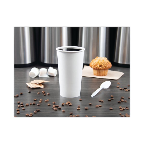 Dart Single-Sided Poly Paper Hot Cups, 20 oz, White, PK600 - 420W-2050
