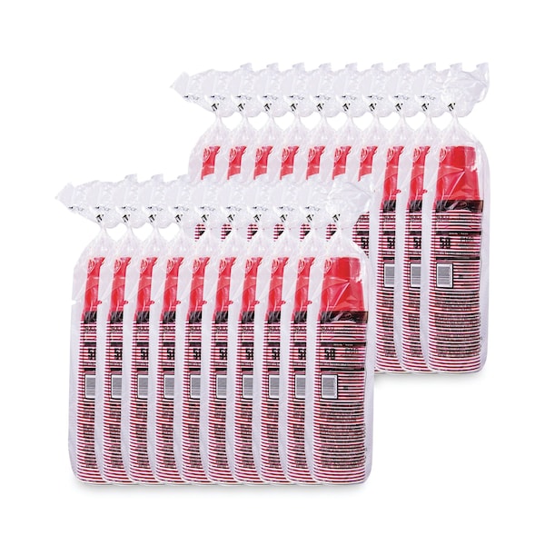 Dart SOLO Party Plastic Cold Drink Cups, 16 oz, Red, PK50 - DCC P16RPK