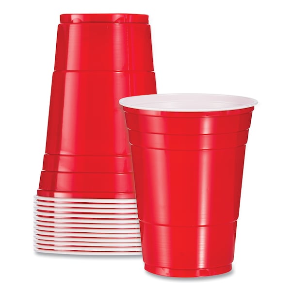 Dart SOLO Party Plastic Cold Drink Cups, 16 oz, Red, PK50 - DCC P16RPK