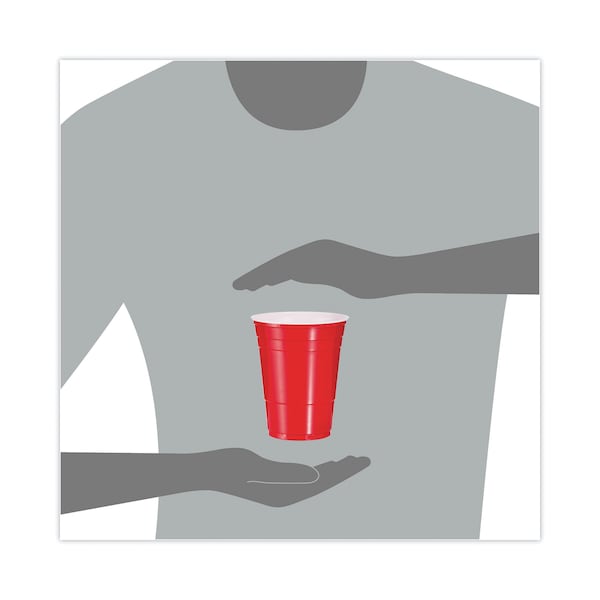 Dart SOLO Party Plastic Cold Drink Cups, 16 oz, Red, PK50 - DCC P16RPK