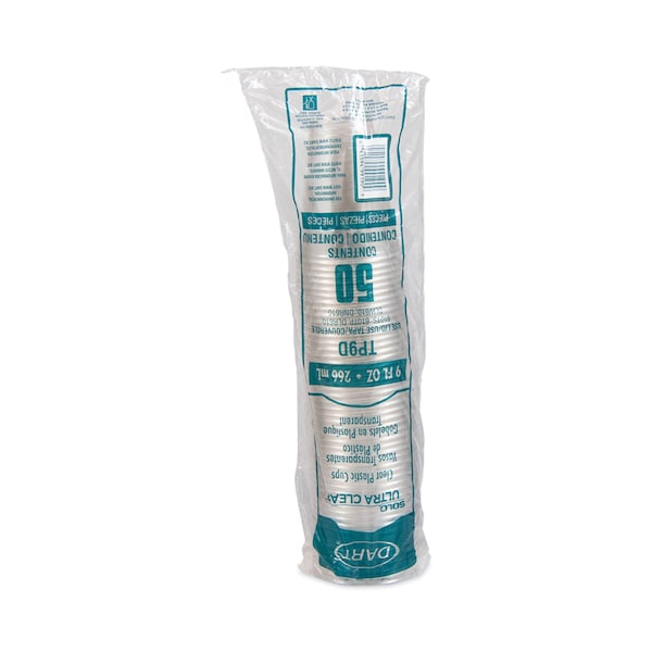 Dart Ultra Clear Cups, Tall, 9 oz, PET, 50/Bag, PK1000 - TP9D