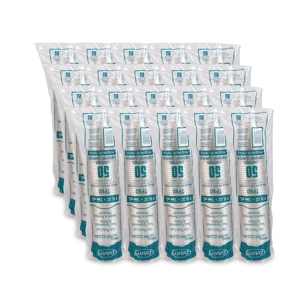 Dart Ultra Clear Cups, Tall, 9 oz, PET, 50/Bag, PK1000 - TP9D