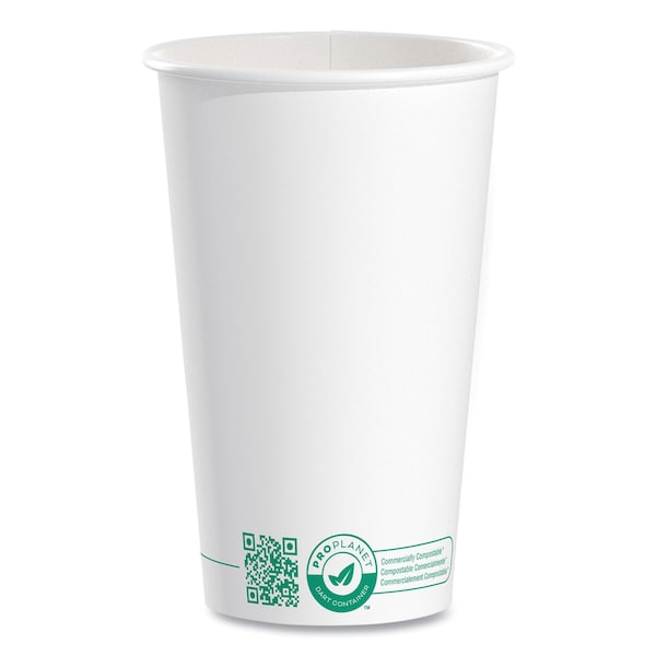 Solo Compostable Paper Hot Cups, ProPlanet Seal, 16 oz, White/Green, 1000PK - 316PLA-PLANET