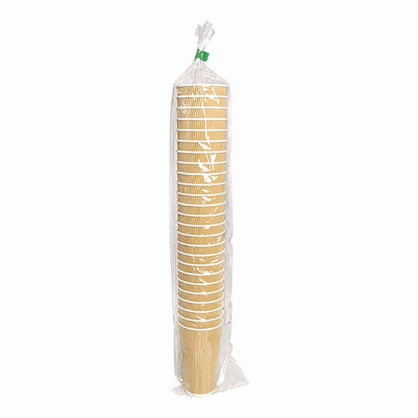 Karat Ripple Hot Cups, 20 oz, Kraft/White, 500PK - C-KRC520
