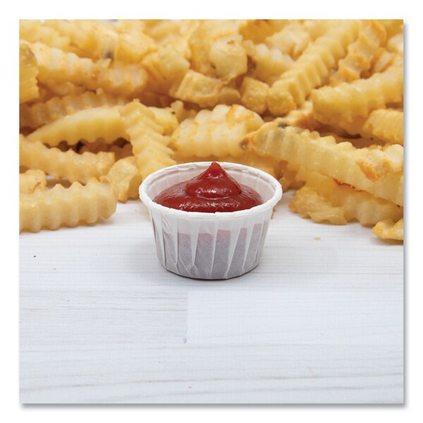 Dart Treated Paper Souffl Portion Cups, 1 1/4 oz., White, PK5000 - 125-2050