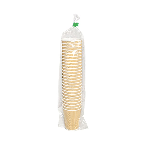 Karat Ripple Hot Cups, 8 oz, Kraft/White, 500PK - C-KRC508