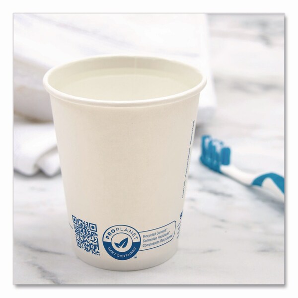 Solo Recycled Content PCF Paper Hot Cups, ProPlanet Seal, 10 oz, White, 50PK - 370RC-PLANET