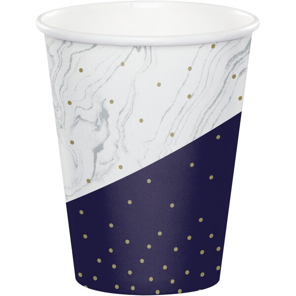 Creative Converting Navy and Gold Birthday Paper Cups, 9oz, 96PK - 357391