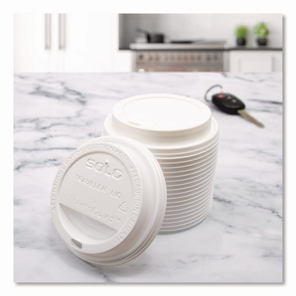 Solo Traveler Sip Through Lids for ThermoGuard Hot Cups, Fits 12, 16, 20, 24 oz, White, PK1200 - TL1224TG