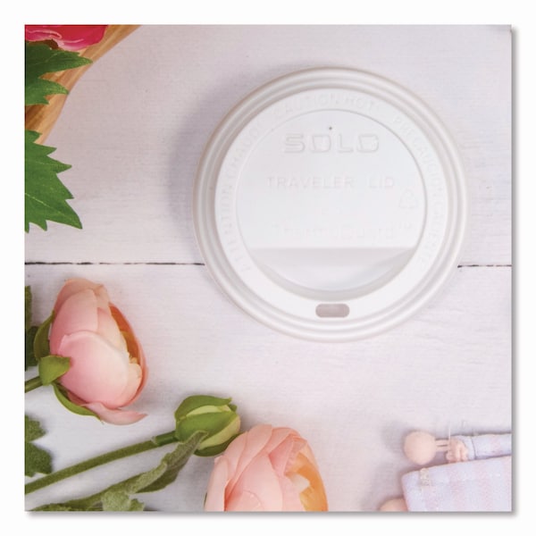 Solo Traveler Sip Through Lids for ThermoGuard Hot Cups, Fits 12, 16, 20, 24 oz, White, PK1200 - TL1224TG