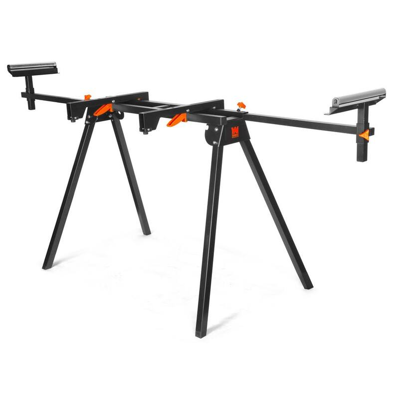 Soporte estacionario universal plegable para sierra ingletadora de 80 pulg. x 31 pulg., capacidad de 350 libras - MSA200