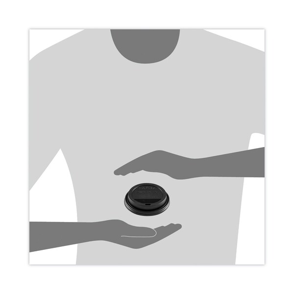 Solo Traveler Sip Through Lids for ThermoGuard Hot Cups, Fits 12, 16, 20, 24 oz, Black, 1200PK - TL1224TGB