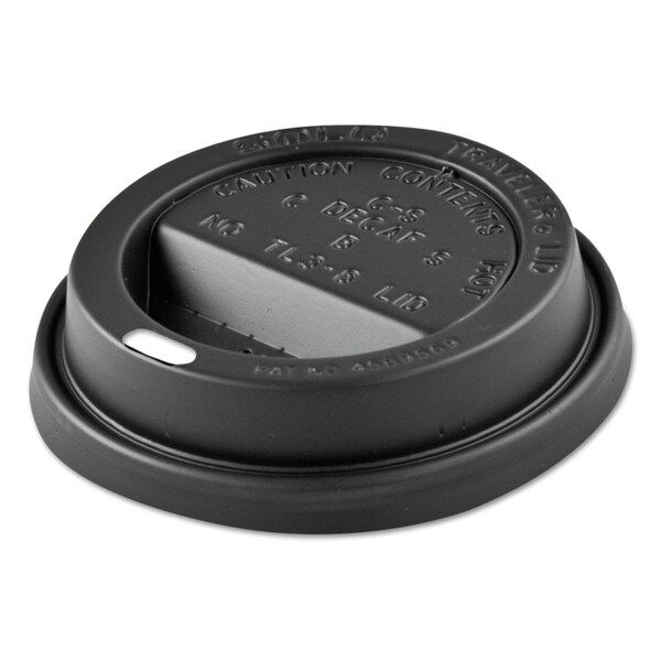 Solo Traveler Sip Through Lids for ThermoGuard Hot Cups, Fits 12, 16, 20, 24 oz, Black, 1200PK - TL1224TGB