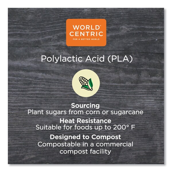 World Centric PLA Clear Cold Cups, 3 oz, Clear, 2500PK - CP-CS-3