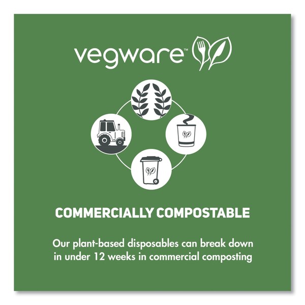 Vegware 89 Series Hot Cup Lids, Fits 89-Series Hot Cups, White, PK1000 - VLID89S