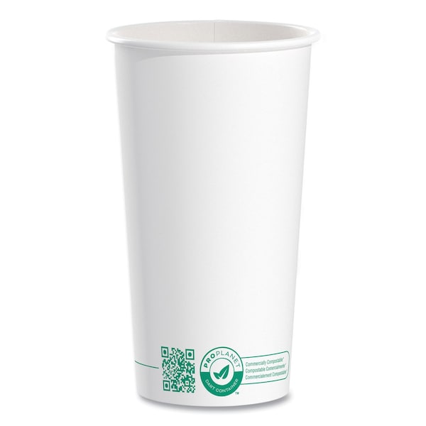 Solo Compostable Paper Hot Cups, ProPlanet Seal, 20 oz, White/Green, 600PK - 420PLA-PLANET