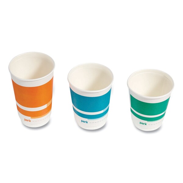 Perk Insulated Paper Hot Cups, 12 oz, White/Blue, 40PK - PK60911M