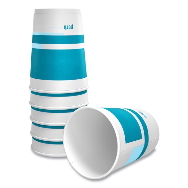 Perk Insulated Paper Hot Cups, 12 oz, White/Blue, 40PK - PK60911M