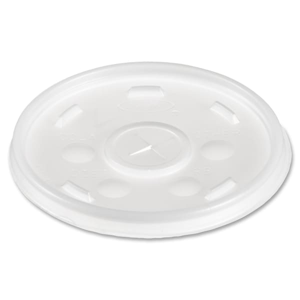 Dart Lid for 6 to 14 oz. Hot/Cold Cup, Flat, Identification Buttons, Straw Slot, Clear, Pk1000 - 12SL