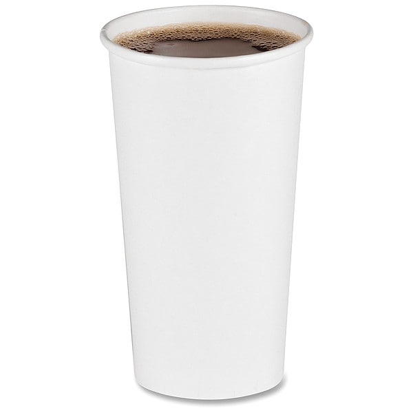 Zoro Select Paper Hot Cups, 20 oz, White, PK600 - BWKWHT20HCUP