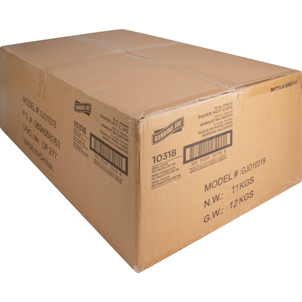 Genuine Joe Hot Cup 12 fl oz Assorted Paper, PK1000 - 10318CT