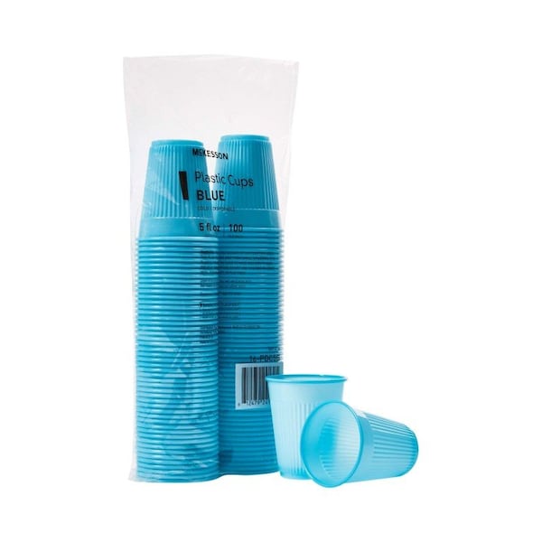 Mckesson Polypropylene Drinking Cups, Disposable, 5 oz, Blue, 100PK - 16-PDC5B