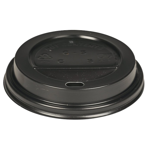 Abena Lids, Dome, Sip-Thru, For Coffee Cups, Black, Plastic PS, 3.5" Diameter - 5198