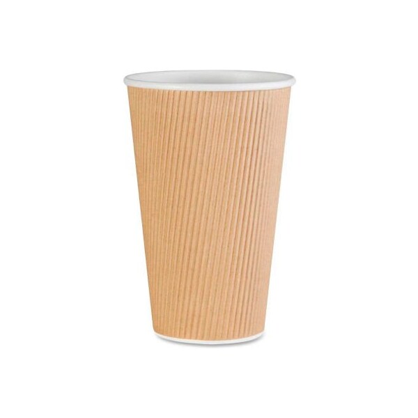 Sp Richards Genuine Joe Disposable Hot Cups, 16 oz., 500 / Ct., Brown - GJO11257CT - GJO11257CT