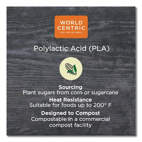 World Centric PLA Clear Cold Cup Lids, Dome Lid, Fits 9 oz to 24 oz Cups, PK1000 - CPLCS12D