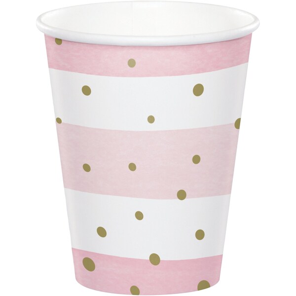 Creative Converting Pink and Gold Celebration Cups, 9oz, 96PK - 346290