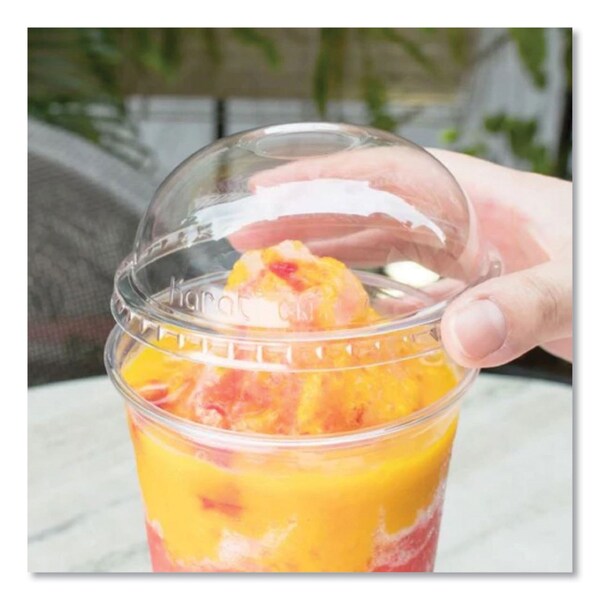 Karat PET Lids, Dome Lid, Fits 32 oz Cold Cups, Clear, 500PK - C-KDL107