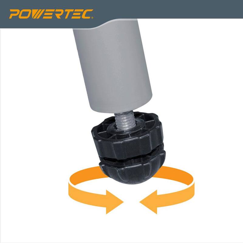 Soporte para sierra ingletadora deluxe de POWERTEC con ruedas y toma de corriente de 110 voltios - MT4000