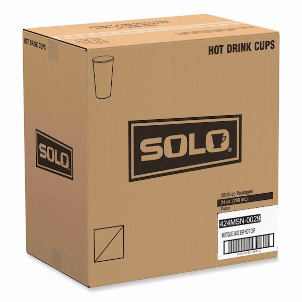 Solo Single-Sided Poly Paper Hot Cups, 24 oz, Brown, 500PK - 424MSN-0029