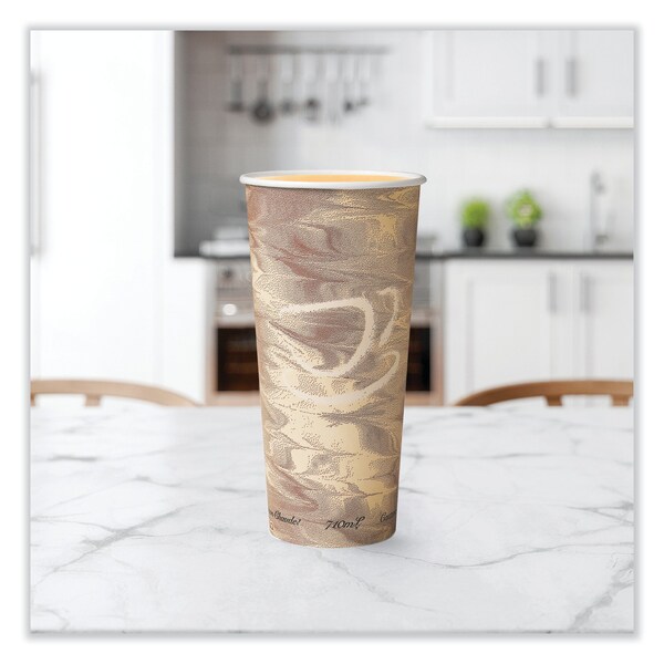 Solo Single-Sided Poly Paper Hot Cups, 24 oz, Brown, 500PK - 424MSN-0029