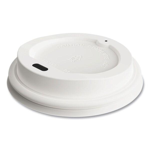 Perk Plastic Hot Cup Lids, Fits 8 oz Cups, White, PK50, 50PK - PK45593
