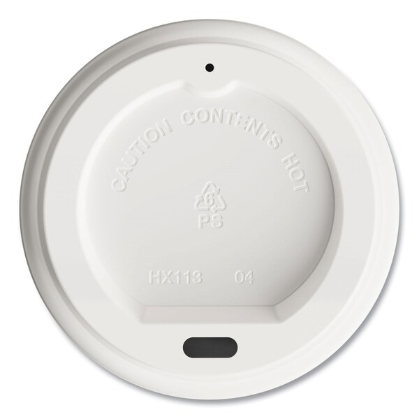 Perk Plastic Hot Cup Lids, Fits 8 oz Cups, White, PK50, 50PK - PK45593