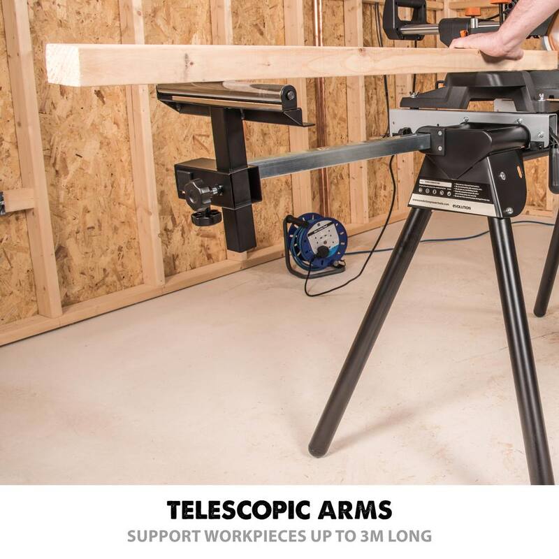 Soporte plegable compacto para sierra de inglete con liberación rápida de brackets de montaje - EVOMS1