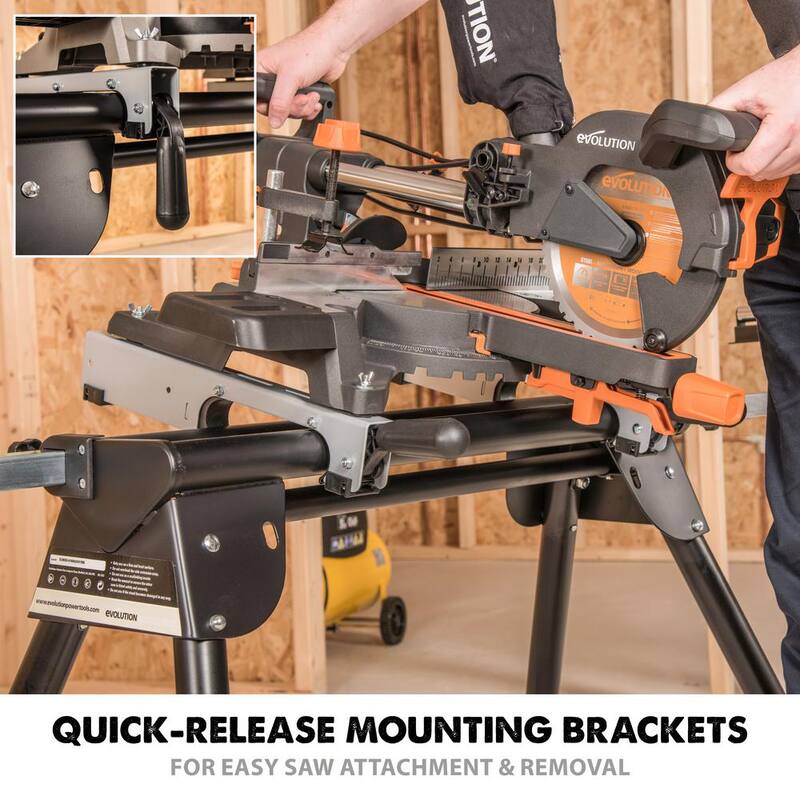Soporte plegable compacto para sierra de inglete con liberación rápida de brackets de montaje - EVOMS1