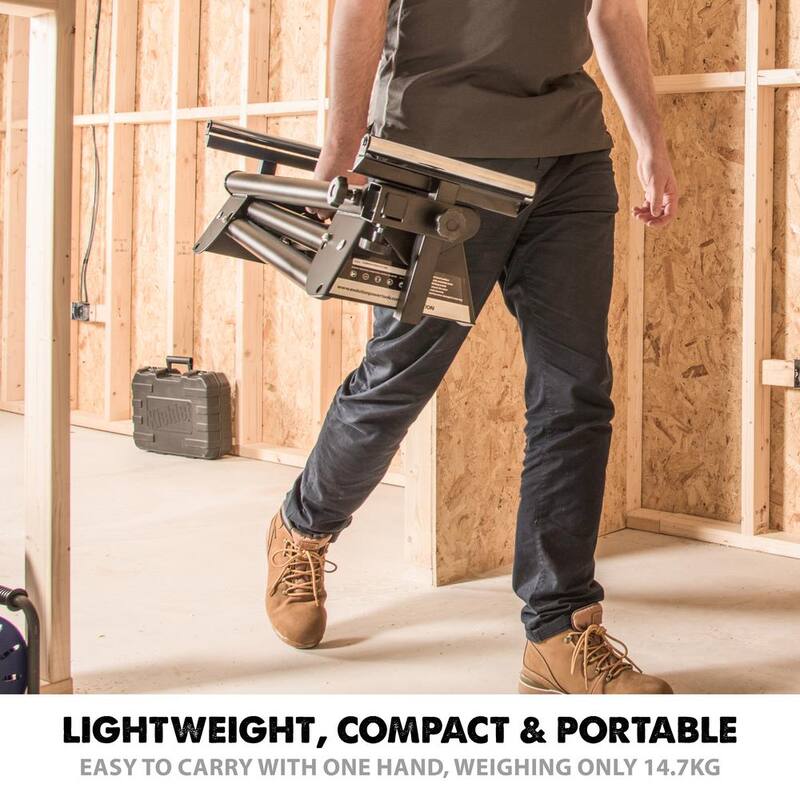 Soporte plegable compacto para sierra de inglete con liberación rápida de brackets de montaje - EVOMS1