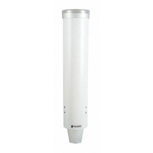San Jamar Cup Dispenser, Pull-Type, 4-10 oz., White - C3165WH