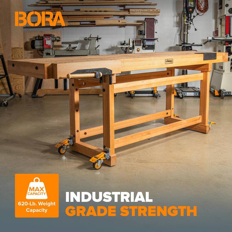 Kit de ruedas para banco de trabajo de 4 piezas BORA con capacidad de 155 lb por rueda - PM-950