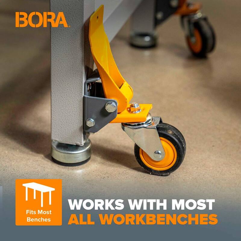 Kit de ruedas para banco de trabajo de 4 piezas BORA con capacidad de 155 lb por rueda - PM-950