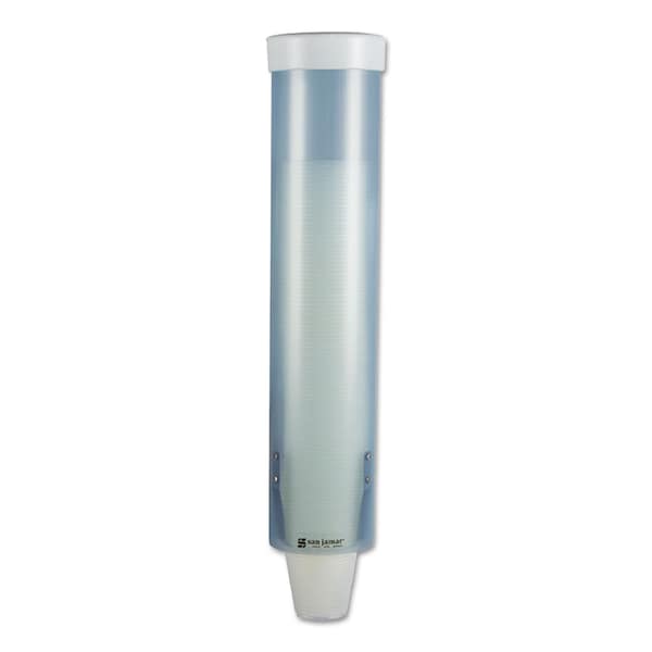 San Jamar Adjustable Frosted Water Cup Dispenser, For 4 oz to 10 oz Cups, Blue - C3165TBL